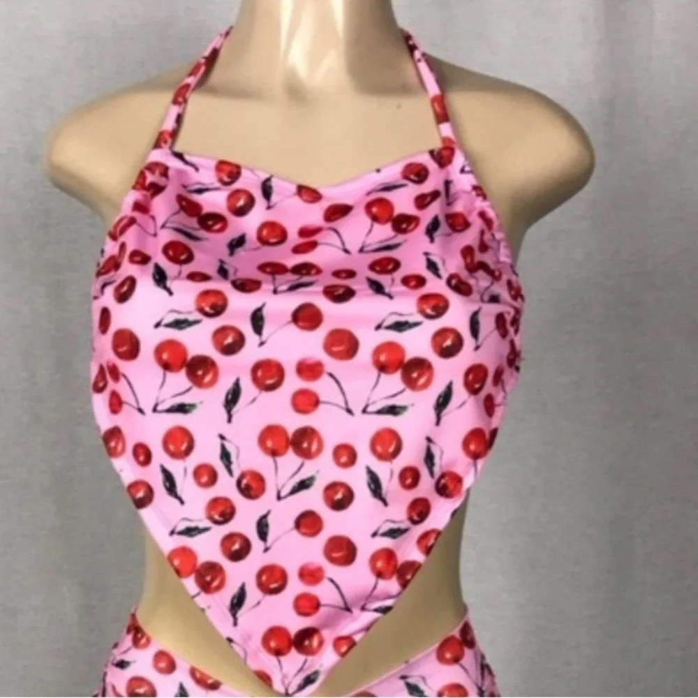 Zuliana Size Small Cherry Print Bandana Style Top. New With Tags.